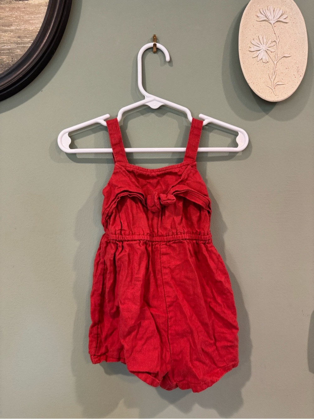 OLD NAVY red bow toddler romper